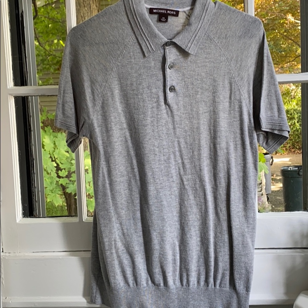 MENS MICHAEL KORS GRAY POLO